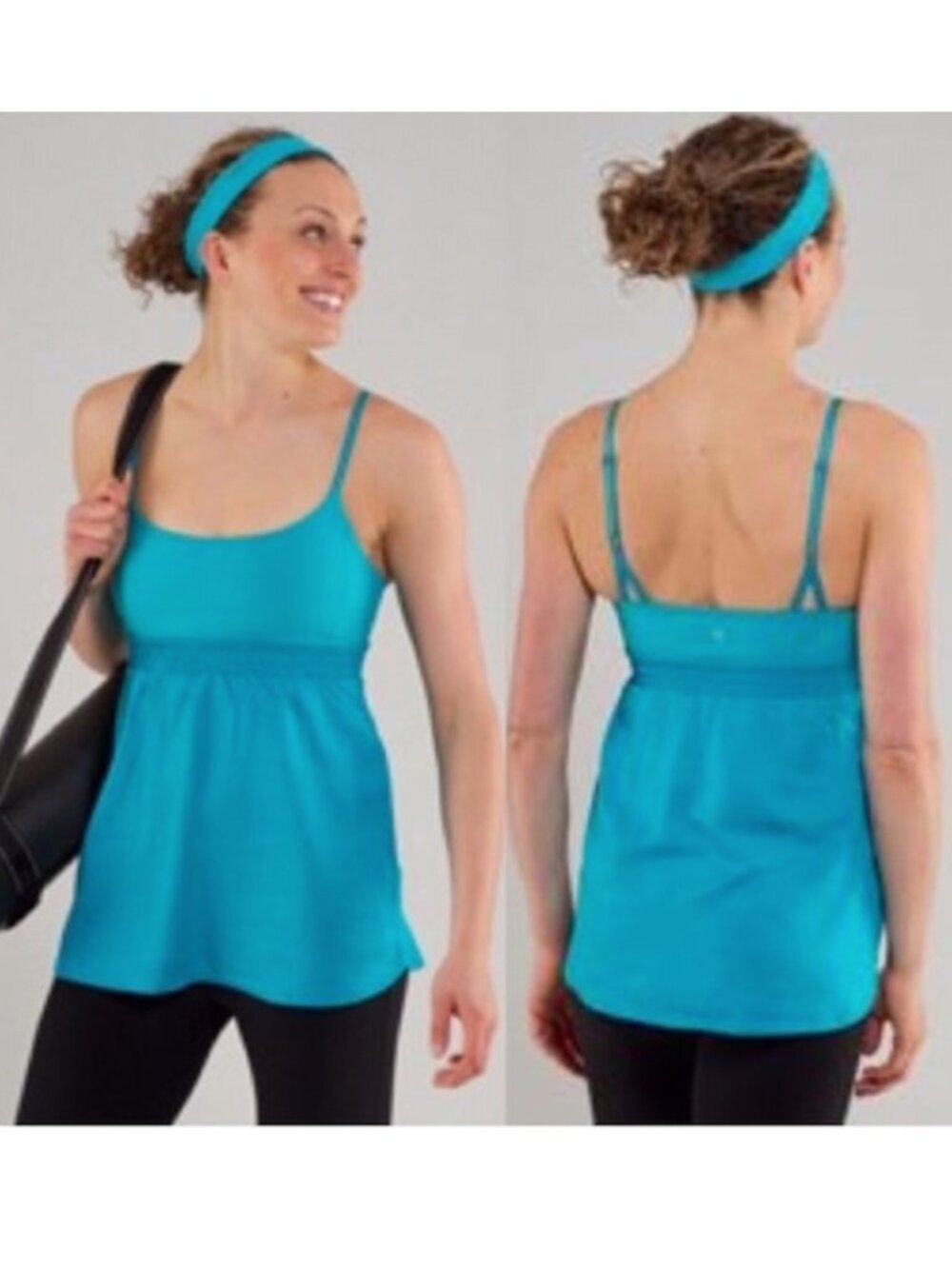Lululemon - Bliss Tank in color Surge Blue (Teal), Empire Waist - sz 8